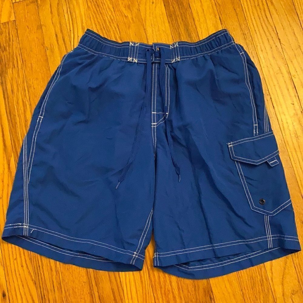Champion‎ Swim Trunks Mens Royal Blue Contrast Stitch Cargo Shorts Medium